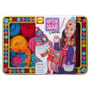 ALEX Hip To Be Square Crochet Kit 3399700 Easy Hat Scarf 7+